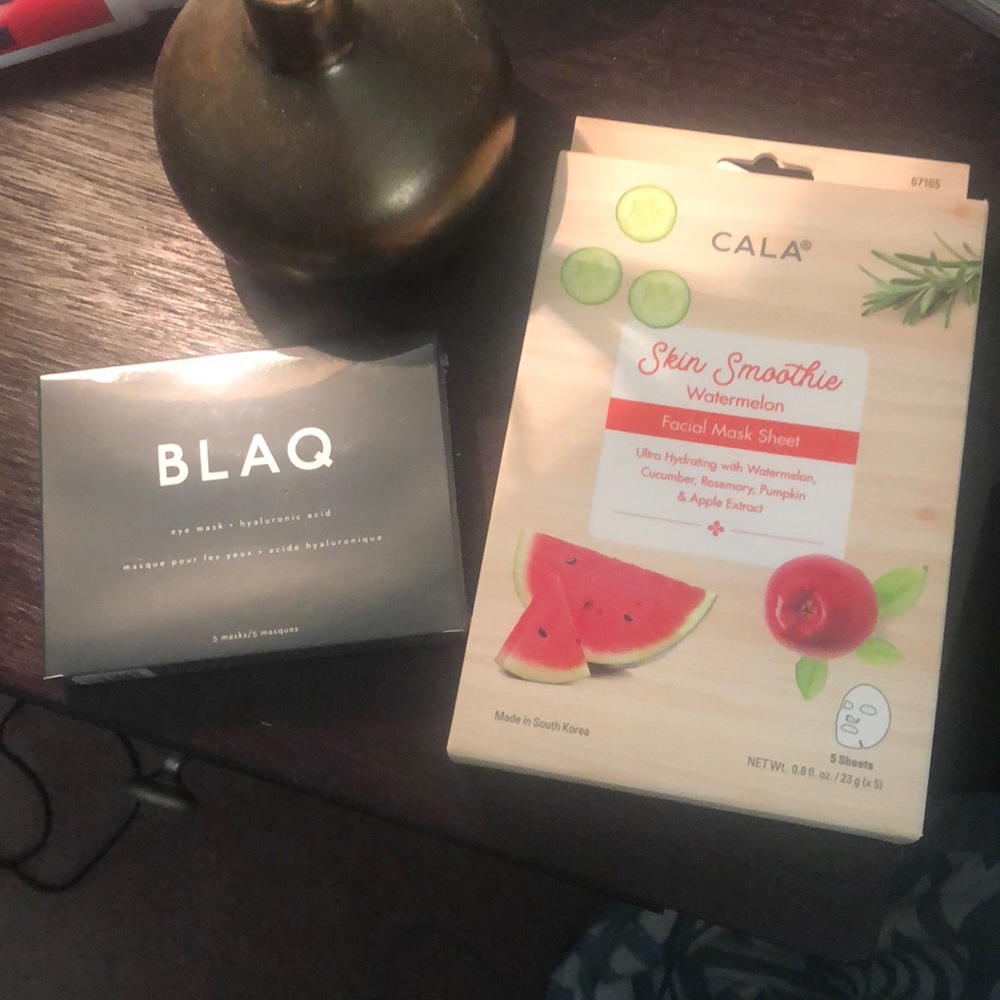 Blaq eye mask and Cala face masks